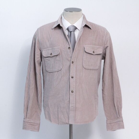Reiss Other - Reiss Corduroy Men's Beige Long Sleeves Spread Collar Button Down Shacket Large